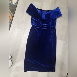 Elegant Blue Velvet Dress
